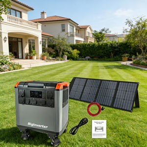 Générateur d'énergie de secours domestique BIGINVERTER 4000W 4000Wh pour villa, jardin, coupures de courant et charge solaire avec panneau pliable - Product Image 1