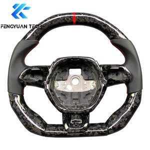 Volant de direction personnalisé en fibre de carbone forgée avec éclairage LED pour Lamborghini Baby Bull <span class=keywords><strong>Gallardo</strong></span> Huracan <span class=keywords><strong>Performante</strong></span>/EVO/sto/<span class=keywords><strong>Spyder</strong></span> Urus - Product Image 5