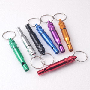 多功能户外应急口哨药盒容器钥匙扣求生金属合金自卫女士安全用品HE品牌 - Product Image 3