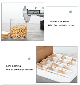 12 cái nhà bếp tổ chức cao Borosilicate lưu trữ <span class=keywords><strong>Jar</strong></span> Set với Nắp bằng gỗ - Product Image 4