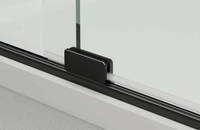 Nouvelle paroi de douche coulissante élégante en verre trempé de 8 mm avec roulettes en aluminium noir pour salle de bain