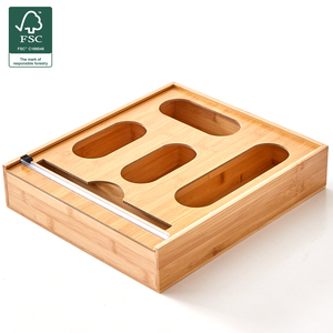 Organizer Food Storage Bag Ziplock Organizer Holders Bamboo Drawer Organizer Set