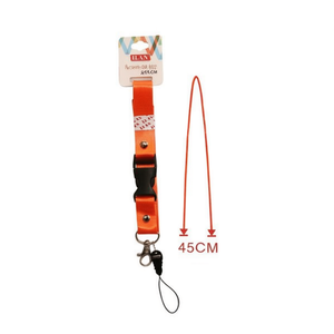 Cordon en polyester Ilan 2x45cm orange pour carte d'identité et appareil photo - Product Image 2