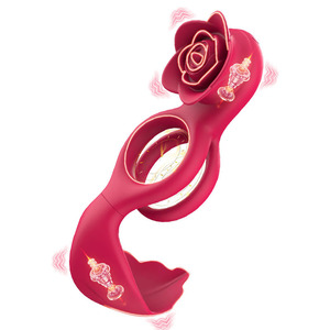 Anello Vibrante per Pene Rose con Doppi Motori e 9 Vibrazioni, Giocattolo Sessuale per Adulti e Coppie - Product Image 1