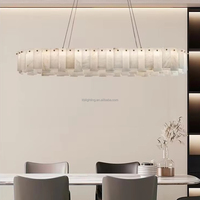 Lustre de décoration moderne pour la maison Luminaires Design américain Lustres en albâtre Suspension Lampe pour salle à manger Cuisine Island Bar
