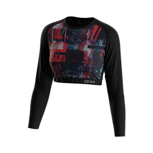 T-shirt de fitness sexy pour femme, crop top à manches longues - Product Image 1