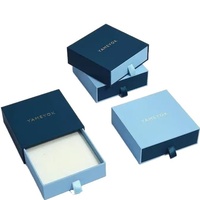 Boîte d'emballage pour bijoux en carton noir nacré neutre avec impression de logo, sur mesure