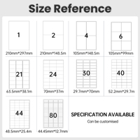 Étiquettes d'expédition adhésives 4 par feuille papier autocollant d'adresse format A4 pour imprimante laser à jet d'encre