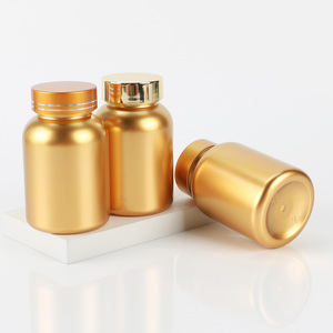 Botella de Plástico Dorada Vacía para Pastillas, Suplementos para la Salud del Corazón, Aminoácidos Esenciales, Tabletas, Cápsulas de Vitaminas, con Tapa de Rosca - Product Image 1