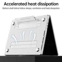 Nouvelle couverture avec support pour ordinateur portable apple macbook pro 2023 macbook air m1 m2 macbook étui transparent