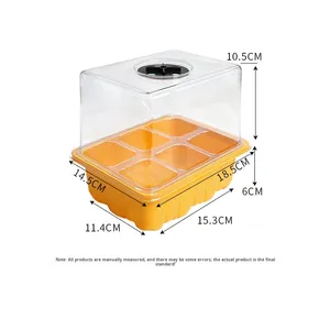 Nouvelle boîte de <span class=keywords><strong>semis</strong></span> multifonctionnelle en PET durable et écologique à 6 ou 12 trous avec couvercle haut, idéale pour la culture domestique et le jardinage à domicile (en option) - Product Image 3