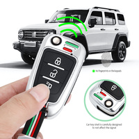 Étui à clé de voiture pliable en alliage de Zinc pour Great Wall C30 C20R Haval M4 3 boutons, protection du porte-clés, accessoires