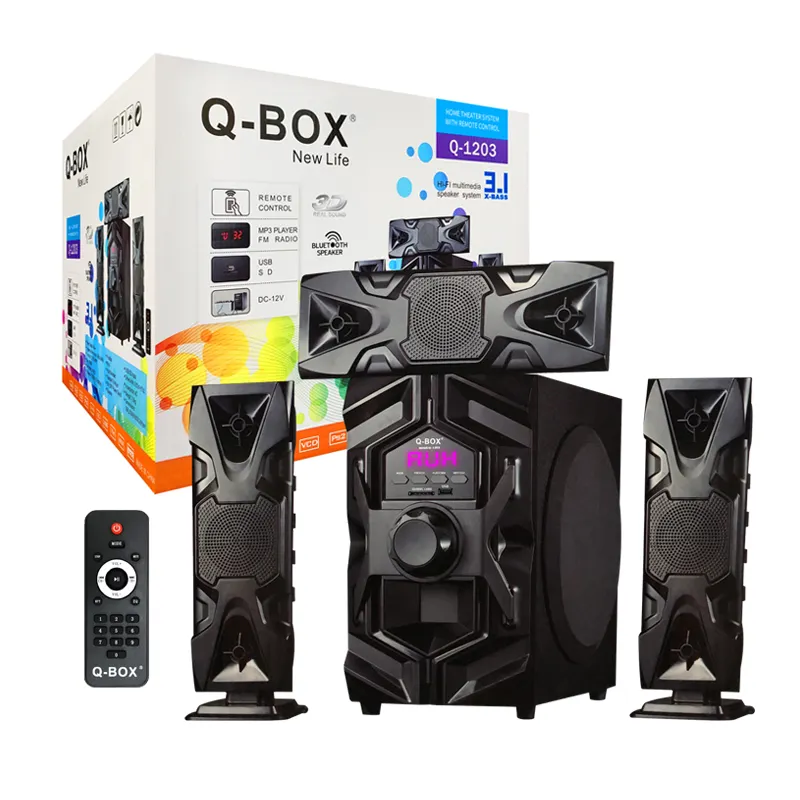 Q-BOX Q-1203 New professional audio woofer spikar box dj sound double 15 inch tg117 speaker wireless