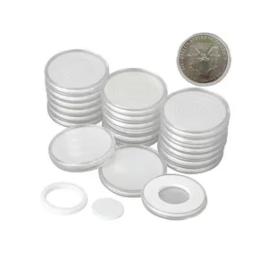 36mm Round Coin Capsules Rimless 1/2Oz Silver Koala Storage Box Clear Plastic Canadian One Dollar Protective Case