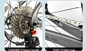 Bicicleta de <span class=keywords><strong>Gravel</strong></span> de Carbono Ligero Más Vendida con Cableado Interno, Neumático Antideslizante 700C para Todas las Carreteras, Rodamientos y Paquete de Dirección - Product Image 5
