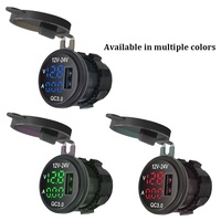 DC 12V 24V voiture Auto Van bateau solaire RV UTV ATV QC3.0 chargeur USB voltmètre numérique ampèremètre
