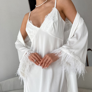 Pigiami, camicie <span class=keywords><strong>da</strong></span> <span class=keywords><strong>notte</strong></span> e abiti <span class=keywords><strong>da</strong></span> due pezzi morbidi <span class=keywords><strong>da</strong></span> <span class=keywords><strong>donna</strong></span> in finta <span class=keywords><strong>seta</strong></span> comodi, Loungewear ampio e confortevole - Product Image 2