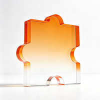 Trophée en acrylique dégradé personnalisé gravé au laser, plaque de reconnaissance des employés imprimée UV, récompense pour l'accomplissement d'équipe - Vente en gros