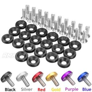 20 piezas M6x15mm CNC de aluminio, estilo automotriz, pegatinas universales para parachoques, contraseña para arandelas de guardabarros, kit de decoración para el compartimento del motor - Product Image 1