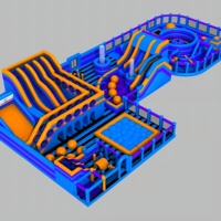 Nouveau design immense terrain de jeux extérieur trampoline gonflable parcours d'obstacles parc d'attractions pour enfants n adultes