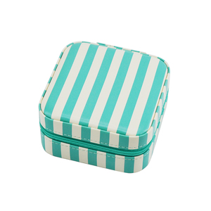 Luxury <b>Small</b> PU Pendant <b>Box</b> with Zipper Closure Square Shape Embossed Printing Custom Logo for Valentine's Day Jewelry <b>Storage</b> - Product Image 2