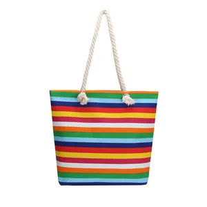 Womens Lichtgewicht Casual Canvas Schouder Tote Strandtas