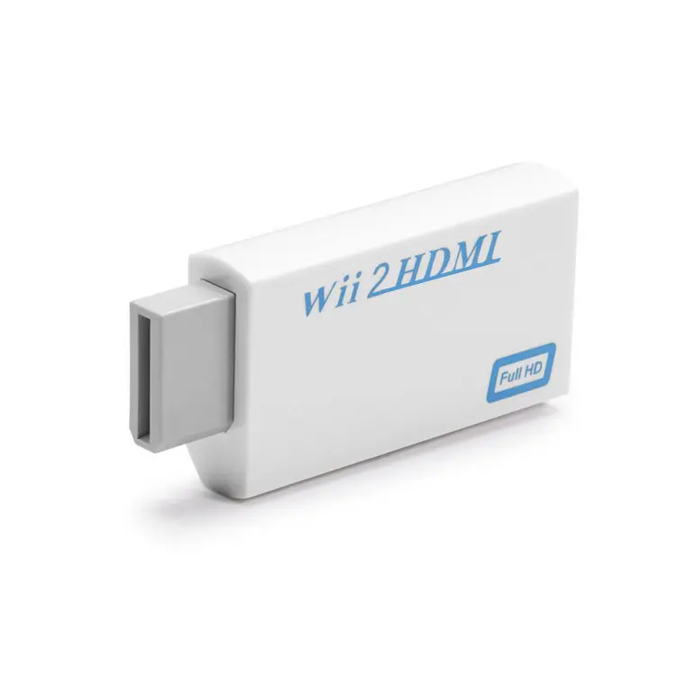 풀 HD 720P 1080P HDTV PC 모니터 디스플레이 Wii2HDMI 휴대용 Wii과 HDMI 변환기 어댑터 3.5mm 잭 AUX 오디오 비디오 출력