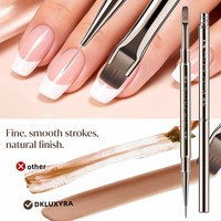 Pinceaux double-embout pour nail art, stylo de dessin acrylique pour gel UV de photothérapie, outil de manucure DIY en nylon