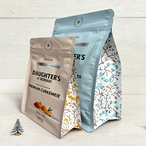 Pochette en plastique pour aliments secs avec logo personnalisé - Pochette zippée pour noix, collations, céréales et poudre de protéines - Product Image 1