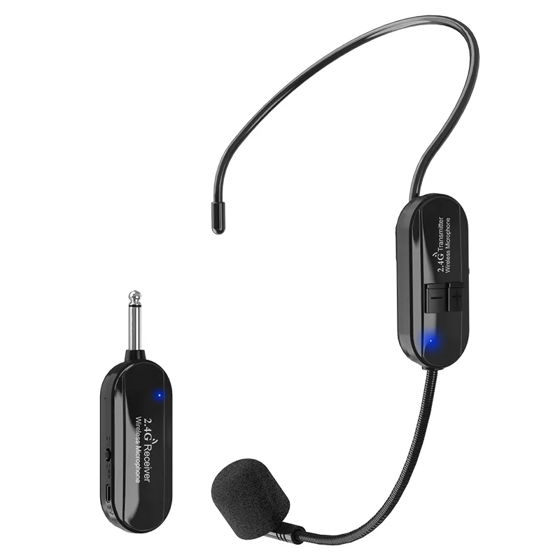 2.4g 3.5/6.35mm Wireless Microphone Head-mounted Wireless Headset Mic For Teacher Speaker System