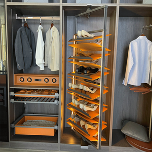 rotating shoe rack with led light Shoe Storage Closet revolving sensor light shoes holder wardrobe accessories