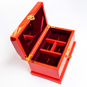 Factory Double Layers Jewelry Boxes Necklace Rings Earrings wooden Packaging Box