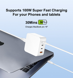 Cargador compacto <span class=keywords><strong>USB</strong></span> <span class=keywords><strong>C</strong></span> Gan de 100W, adaptador de pared rápido de 4 puertos para <span class=keywords><strong>MacBook</strong></span> <span class=keywords><strong>Pro</strong></span> 15 Galaxy S24 Ultra Steam Deck con protección OTP - Product Image 6