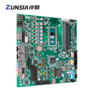 Zunsia Motherboard Intel 12 Gen Core i3 i5 i7 Mini ITX murah 2.5G 6 * Com DDR5 VGA LVDS X86 Mainboard tertanam untuk kios