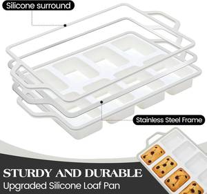Molde para hornear pasteles y muffins de silicona antiadherente de grado platino LFGB, sin BPA, rectangular de 8 cavidades, de la fábrica MUYULINS. - Product Image 2
