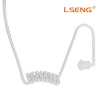Oreillette tube acoustique pour talkie-walkie avec grand micro PTT et connecteur à deux broches pour radios Baofeng Kenwood