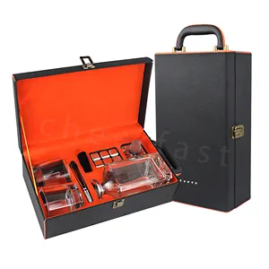 Decantador de whisky personalizado de 25 oz, juego de regalo de piedras de whisky, paquete de cuero de cubitos de hielo de acero inoxidable, regalo <span class=keywords><strong>para</strong></span> amantes del whisky - Product Image 2