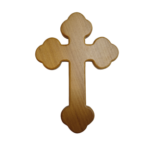 Crocifisso In Legno Da Parete ACHIBANG 25,5 Cm - Croce Cattolica Artigianale Con Gesù E I.N.R.I.
