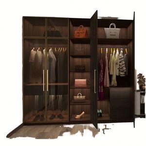 Garde-robe moderne en bois solide pour l'utilisation à la maison de villa d'appartement de salon d'hôtel de chambre à coucher - Product Image 2