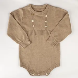 Benutzer definierte Unisex Onesies Baumwolle Kaschmir gestrickt Baby Sweatshirt Stram pler Overalls stricken Baby Stram pler
