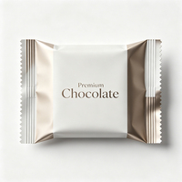 Sacs d'emballage en aluminium Mylar en forme de coussin pour bonbons, noix et barres chocolatées, scellés au dos, vente en gros