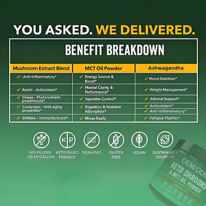 Oem/odm keto אבקת שמן עם אשווגאנדה תמצית פטריות מיידית/אנזים תוספת לאנרגיה ולמיקוד - Product Image 5