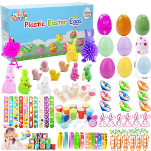 DAMAI Christmas & Easter Plastic Egg Hunt <b>Kit</b> with Pre-Filled Animal Toys for Kids Party Favors and Easter Gifts - Product Image 1