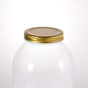 Cheap wholesale golden color 100# crimp aluminum cap 100mm 80mm glass jars hermetic closure with metal lid
