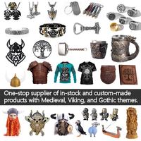 Buatan tangan Viking Odin Double Raven Vegvisir gelang kepang pria WZU085 perak antik Norse Rune jimat rantai perhiasan grosir
