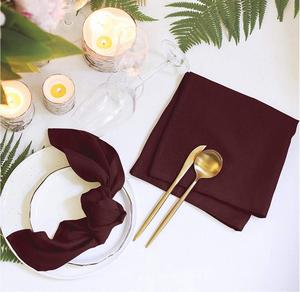 20 inch Burgundy vải bữa ăn tối Khăn ăn mềm có thể giặt và tái sử dụng bảng quay Khăn ăn cho kỳ nghỉ bữa ăn tối bên đám cưới - Product Image 3