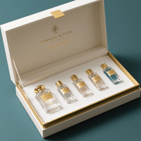 Caja de Regalo Magnética Rígida de Lujo Personalizada para Muestras de Perfume, Juego de Fragancias, Empaque de Papel con Inserto de Terciopelo, Logotipo Impreso en Lámina