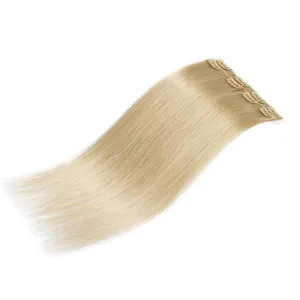 10a remy double drawn gold clip in human hair extensions