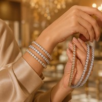 Listo para Enviar al por Mayor: Pulsera de Tenis de Acero Inoxidable 316L con Baño de Oro PVD de 18K y Circonitas, Impermeable, Inalterable, Joyería para Mujer