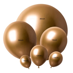 新着クリスマス誕生日ウェディングGlobos Ballon Anniversaire 5 10 12 18 24 36インチクロームメタリックカラーラテックスバルーン - Product Image 2